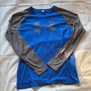 Under Armour Boy’s Long Sleeve Shirt in Blue and Gray